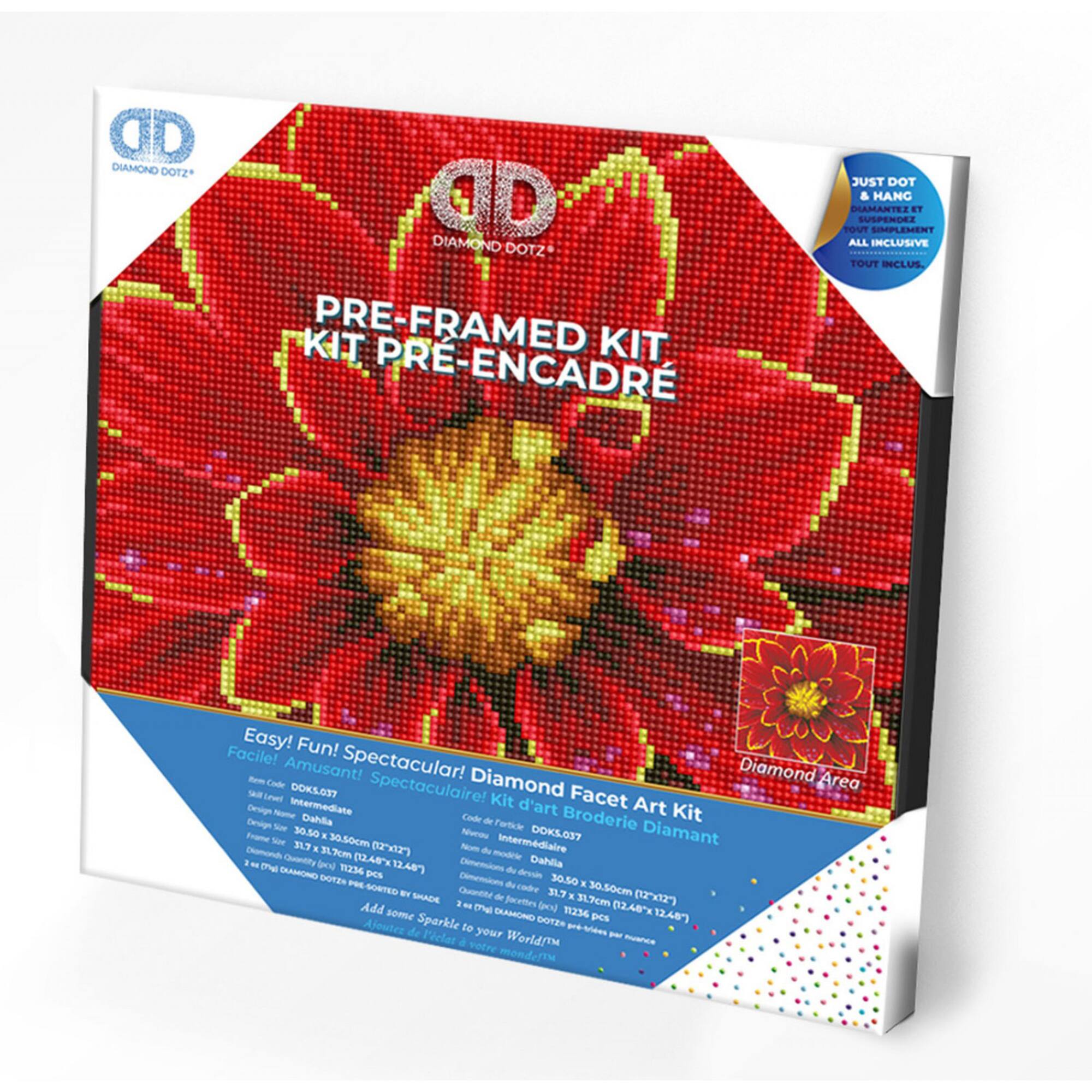 Diamond Dotz® Intermediate Dahlia with Frame Diamond Painting Kit